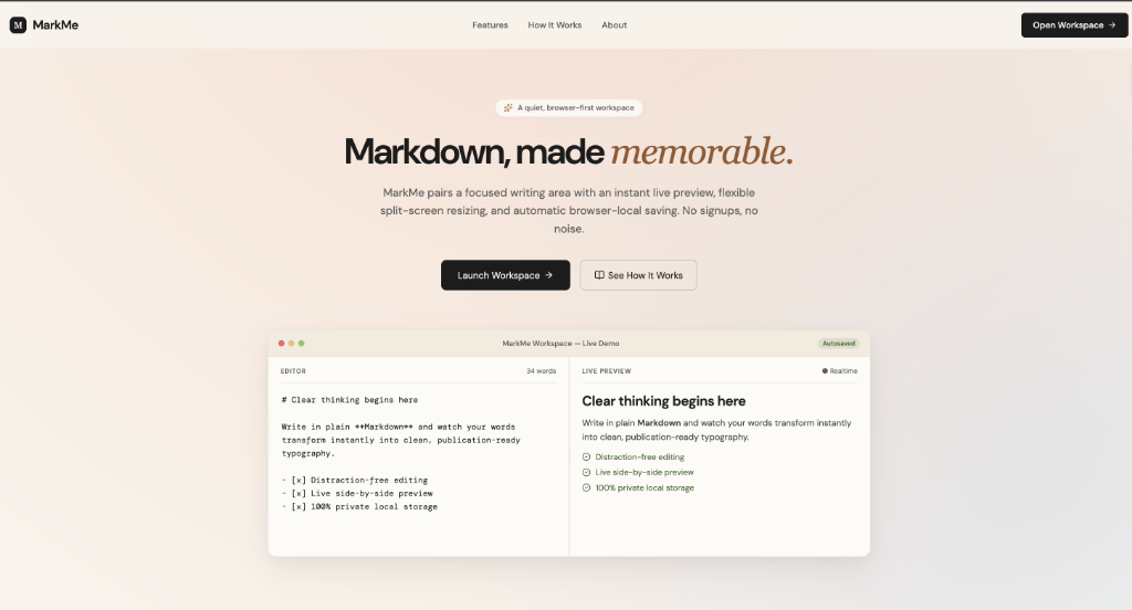 MarkMe Workspace